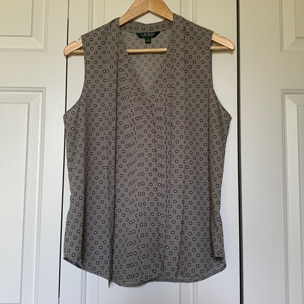 Lauren by Ralph Lauren sleeveless dress shirt in petite large
